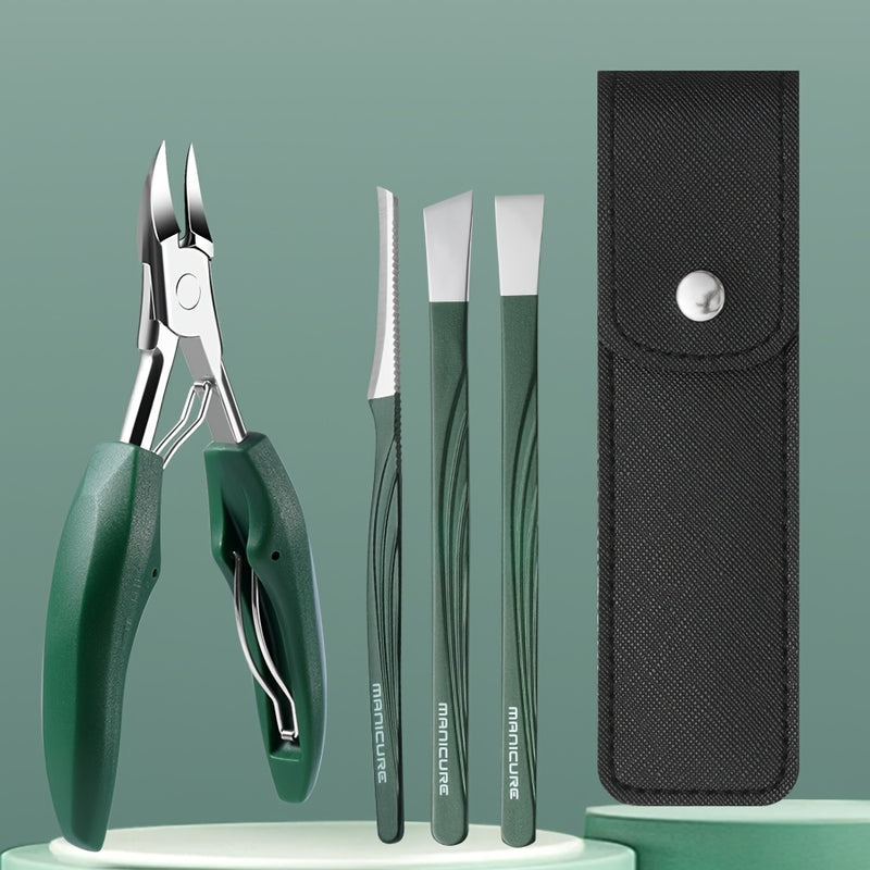 Juego de cuidado de pies de acero inoxidable de 5 piezas con cortauñas, limpiador de uñas de los pies, raspador de pies y lima para pies - Ideal para eliminar piel dura y callos, esenciales para el cuidado de las uñas | Herramientas de acero inoxidable |