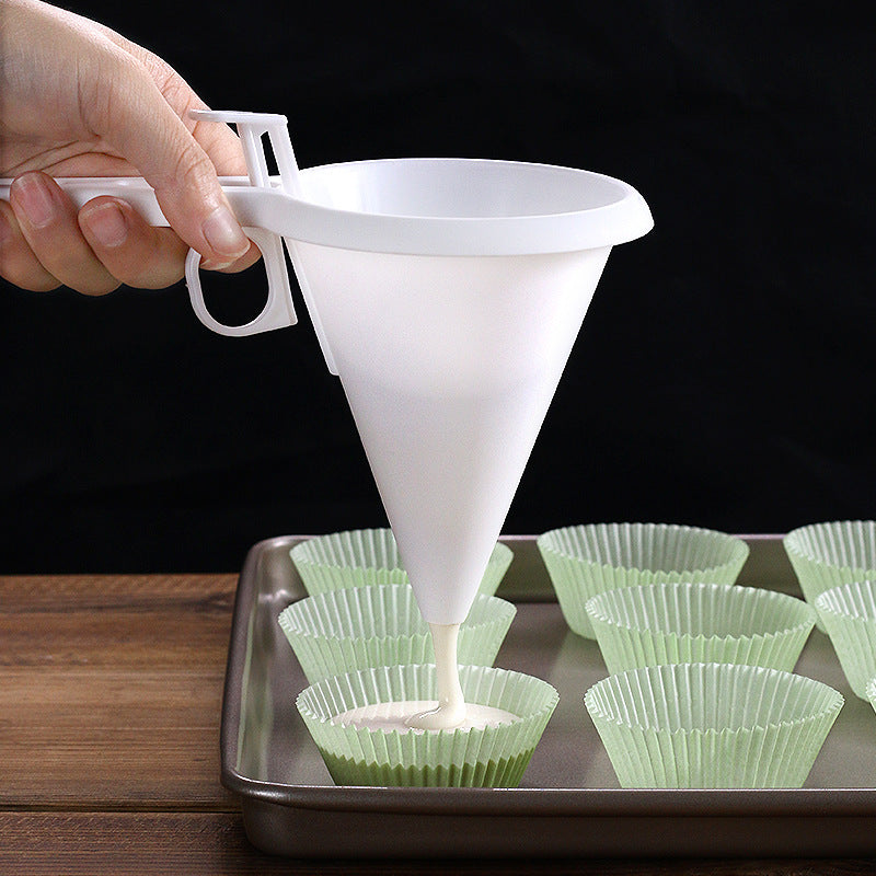 1 Juego de 1 Funnel de masa para pasteles manual - Utensilio de cocina fácil de usar para cupcakes, panqueques, postres - Herramienta de repostería segura para alimentos, no necesita electricidad, esenciales para la repostería | Herramienta de cocina fun