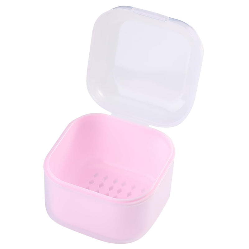 1pc Herramienta de Manicura, Contenedor para Esterilización de Caja Limpiadora de Uñas, Bandeja de Desinfección Adecuada para Accesorios de Manicura con Canasta de Drenaje Rosa