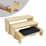 Estantería de Madera de 3 Niveles - Diseño Moderno Rústico para Sala, Oficina o Tienda - Construcción Robusta en Madera Natural - Apilable y Ahorrador de Espacio - Ideal para Decoración del Hogar, Libros y Exhibición