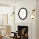 Aplique de Pared Estilo Medio Siglo con Acabado en Latón Antiguo - Diseño Elegante de Lágrima para Dormitorio, Baño, Sala de Estar o Pasillo - Base E27 (Bombilla No Incluida), Iluminación para Dormitorio | Iluminación Sofisticada | Construcción Metálica,