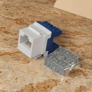 10 Piezas de Cables Ethernet RJ45 Cat6 180° - Macho a Macho Blindado, Alta Velocidad 10Gbps, Blanco y Azul, Sin Necesidad de Energía para Redes en Casa u Oficina, Mejora de Conectividad, Cableado Estructurado, Conexión Fiable, Diseño Compacto, Cobre de A