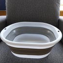 Fregadero plegable, ahorrador de espacio, resistente al plástico, lavabo plegable portátil, adecuado para el hogar, dormitorio, camping, estilo moderno, forma ovalada, uso versátil.