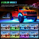 4 piezas de luces LED RGB para coche, luces LED para coche con aplicación, luces de tira de luz inferior para coche con modo de música, kit de luces LED de luz inferior para SUV, camiones, regalo de Navidad