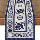 1 pieza, Camino de Mesa Muertos Mexicano, Protectores Térmicos para Mesas, Decoración de Cocina y Comedor con Diseño Azul Patchwork para Hogar o Fiestas, 13 x 36, 13 x 48, 13 x 72, 13 x 90, 13 x 108