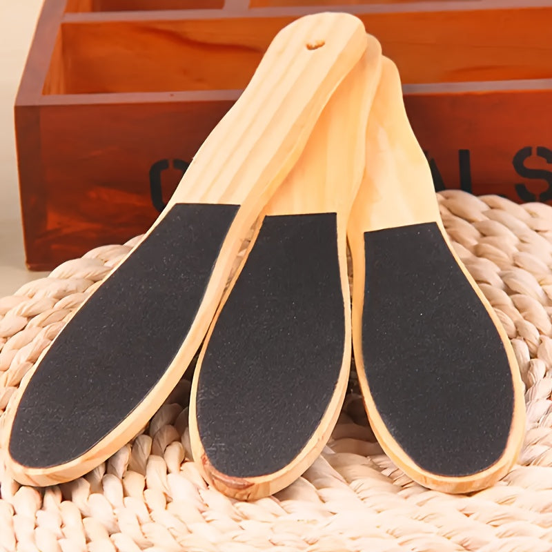 Piedra pómez con mango de madera, agente de eliminación de heridas, piedra pómez y raspador de talón de doble cara para eliminar la luz muerta beige, herramientas de cuidado de pies para uso en casa y salón.