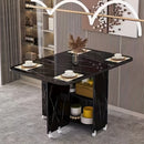 1pc Mesa de Comedor Plegable Cuadrada 100cm x 50cm x 77cm & Escritorio Móvil - Diseño Minimalista Moderno con 6 Ruedas, Mesa Retráctil para Ahorrar Espacio en Cocina, Comedor, Oficina en Casa - Construcción de Madera de Pino Sólido, Muebles de Oficina Du