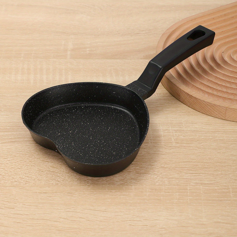 Sartén antiadherente en forma de corazón para freír huevos - Sartén de desayuno de aluminio con capa de piedra para omeletes, panqueques y hamburguesas - Ideal para uso doméstico, cocción rápida, diseño lavable no desmontable, perfecto para cocinar delic