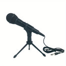 Micrófono Dinámico con Cable Premium para Karaoke, Discursos y Bodas - Portátil con Soporte, Conector XLR, Negro