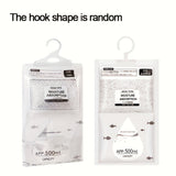 5-Unidad Paquete Grande Bolsas de Absorción de Humedad de 500ml para Ropa - Sin Electricidad, Sin Requerimiento de Energía, Alta Capacidad para Armario y Deshumidificación en el Hogar, Blanco con Acentos Azules, Absorción de Humedad|Diseño Transparente|V