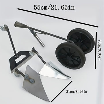 Herramienta de jardín de 3 en 1 - Arado, maleza y aéreo todo en uno, diseño ergonómico de metal resistente a la herrumbre con ruedas para todos los terrenos para césped, huerto de verduras y jardín de flores - Operación eficiente para un solo usuario, má