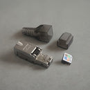 Conector RJ45-CAT.6A sin herramientas, adaptador de red Ethernet con conector RJ45 8P8C, carcasa metálica - No se requiere cableado, compatible con Alexa, ideal para la configuración de redes de computadoras, adaptador de red Ethernet para computadoras.