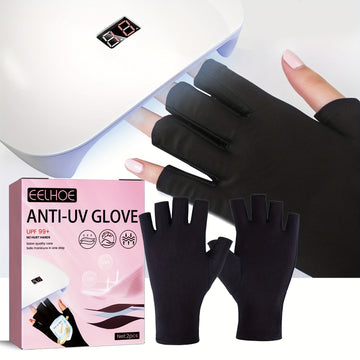2 pares de guantes de protección para uñas - UPF 50+ Anti-Manos para manicuras de gel, oscurecimiento y estilismo, no tóxicos y sin alcohol, se ajustan a todos los tamaños de uñas, accesorio de arte de uñas