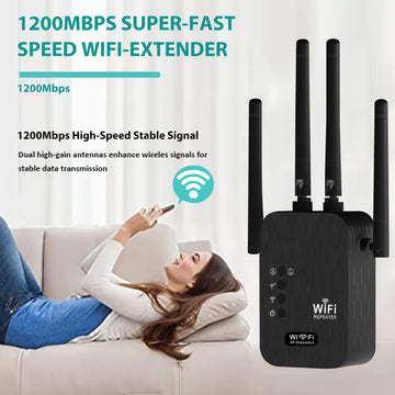 Amplificador de señal Wifi Momoter, modo dual AP/Extensor, fuerte señal Wifi con excelente penetración, soporta 35 dispositivos con 4 antenas para cobertura de 360 grados, incluye puerto Ethernet - Adecuado para oficinas, hogares, cafeterías y otros luga