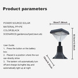 2 piezas de DJGIFI 7,09 x 6,3 x 12,8 pulgadas, postes solares LED cuadrados - Iluminación eficiente energéticamente para patio, parque, restaurante - Acabado pulido, instalación fácil, IP44, luces LED solares, DJGIFI