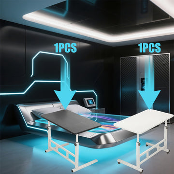 Escritorio ajustable para portátil, escritorio conveniente, mesa lateral para sofá, mesa blanca con ruedas | Mesa negra sin ruedas