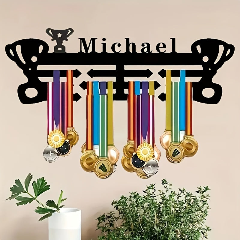 Un soporte de medalla de metal vintage personalizado, ganchos DIY para exhibir medallas en la pared, ganchos decorativos para medallas y trofeos.