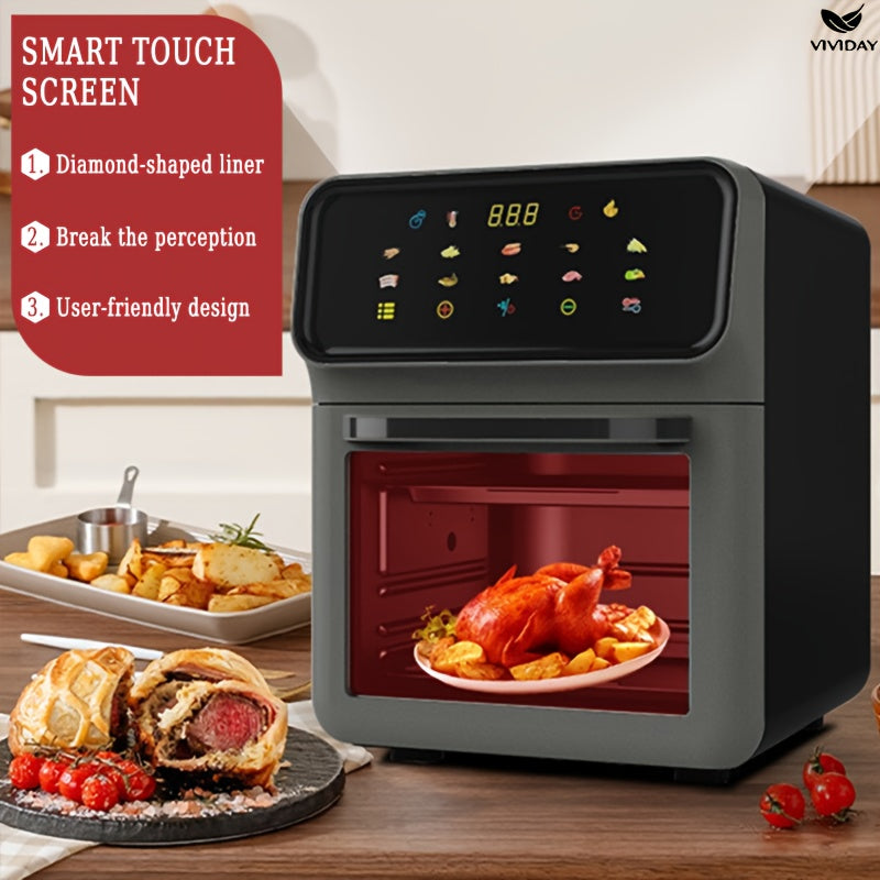 Freidora de Aire Visual; Freidora Automática de Gran Capacidad para Uso Doméstico, Máquina de Freír Antiadherente