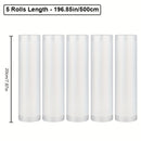 5-Pack 5.0 metros Bolsas de sellado al vacío sin BPA, Material PE+PA, Uso único, Compatible con la mayoría de los selladores para almacenamiento de alimentos, conservación de frescura, cocción a baja temperatura, preparación de comidas, compra en mayor -