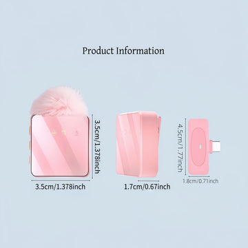 Micrófono inalámbrico de clip de alta calidad para creadores de contenido, grabación rápida/silencio y carga rápida USB-C, diseño de clip resistente con batería duradera de 160 mAh, ideal para vlogging, podcasting y transmisiones en vivo
