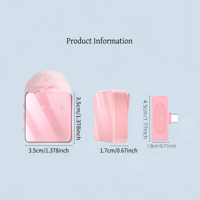 Micrófono inalámbrico de clip de alta calidad para creadores de contenido, grabación rápida/silencio y carga rápida USB-C, diseño de clip resistente con batería duradera de 160 mAh, ideal para vlogging, podcasting y transmisiones en vivo