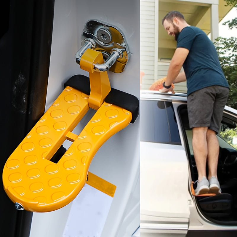 Gancho Plegable para Puerta de Coche, Escalón Multifuncional Universal con Cierre y Pedal de Aluminio para Techo del Auto - Accesorios de Seguridad