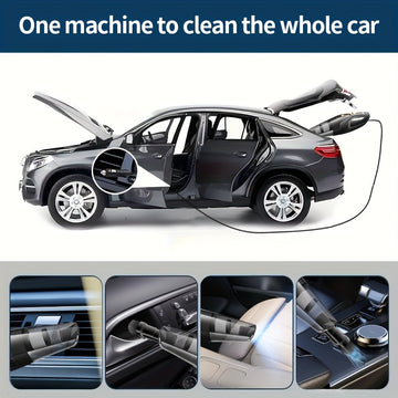 Aspirador de coche de 12V con succión potente - Compacto, portátil y eficiente para la limpieza de interiores de coches, Limpieza de interiores | Aspirador compacto | Cuerpo de plástico duradero, Aspirador de coche, Sin batería