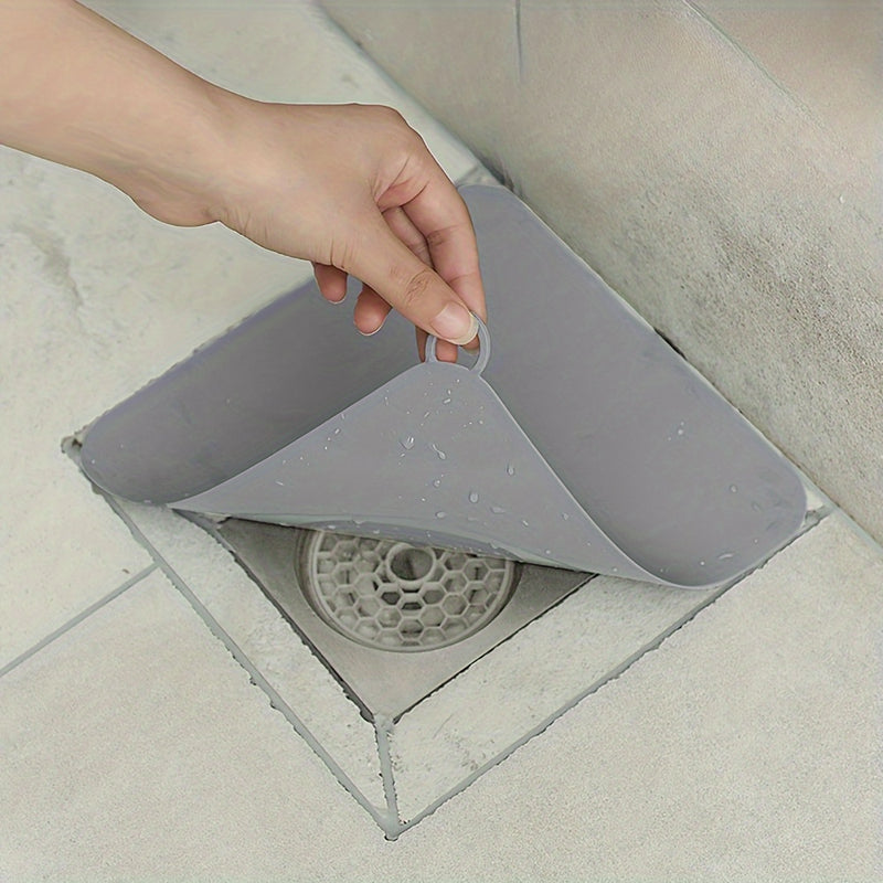 1pc Alfombrilla de Drenaje de Ducha de Silicona - Resistente a Olores, Cubierta de Suelo Fácil de Limpiar para Baño y Fregadero de Cocina
