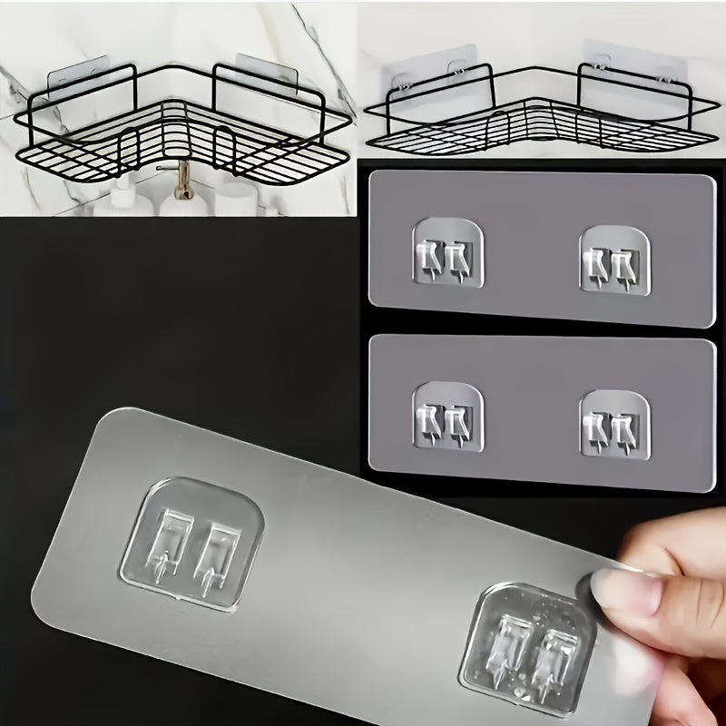 1pc Gancho Autoadhesivo para Baño - Sin Daños, Ganchos de Montaje Fuerte en Pared, Adecuado para Colgar Cestas de Almacenamiento de Bañera, Multifuncional, Material Plástico Duradero, Ganchos Utilitarios