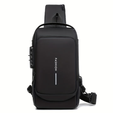 Bolso Antirrobo para Hombres con Puerto de Carga USB - Bandolera Elegante para Motocicleta y Deportes de Ocio, Tela Oxford Duradera, Correa de Hombro Ajustable, Compartimentos con Doble Cremallera