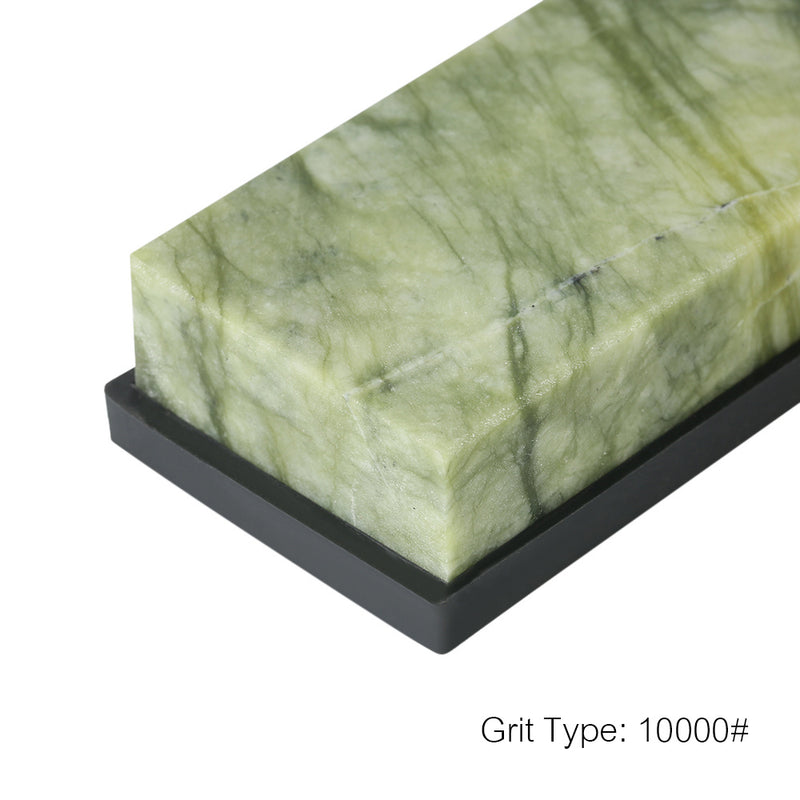 Piedra de Afilar Esmeralda de 10,000 Grano Premium con Soporte Antideslizante - Perfecta para Cuchillos y Herramientas de Cocina, Acabado de Pulido Fino