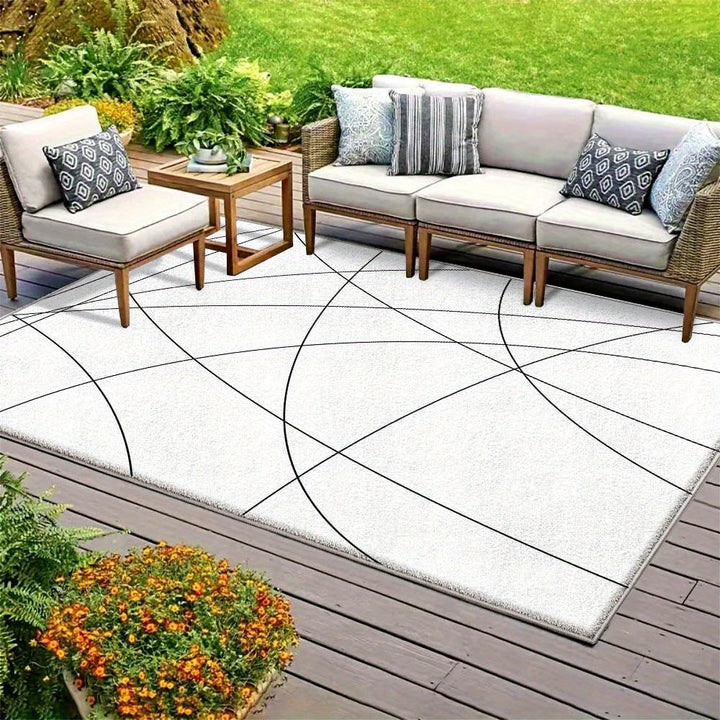 Alfombra de Camping Exterior de Poliéster Velvet 852gsm, Suave y Lavable a Máquina - Diseño Degradado Ultra-Suave para un Estilo Moderno, Antideslizante y Lavable, Ideal para Exteriores y Campamentos - Comodidad Lujosa en Crema para una Vida Relajada