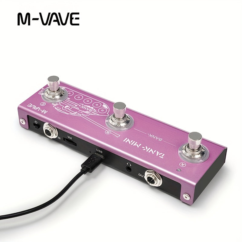 Pedal de efectos multi-función para guitarra/bajo M-VAVE TANK MINI - 21 presets, batería de 7 horas, control BT/Inalámbrico, interfaz de audio USB, más de 60 efectos (puerta de ruido, IR CAB, retraso, reverberación) para la recreación musical/actuación e