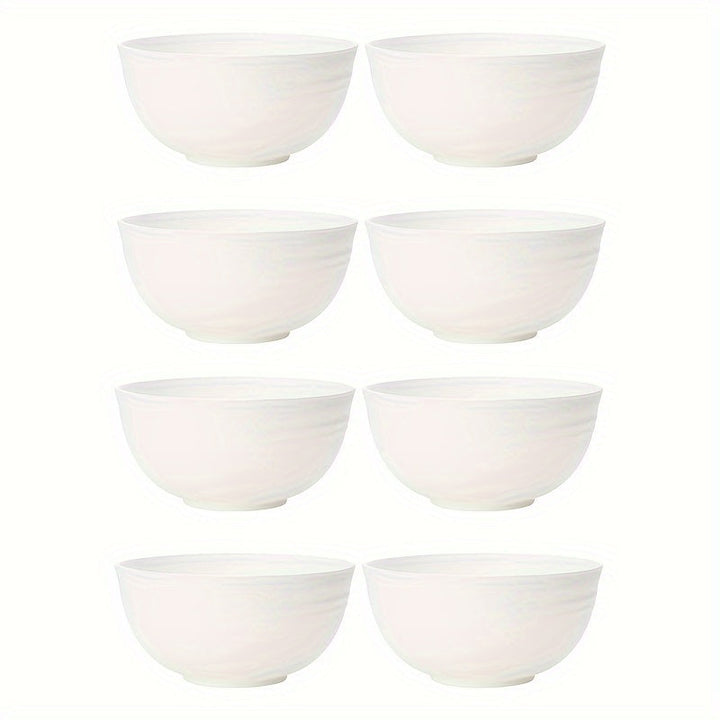 Juego de 4/8 tazones de plástico, apilables y fáciles de guardar, reutilizables, aptos para lavavajillas, ideales para postres, ensaladas, yogur, sopas, reuniones familiares, campamentos y suministros de cocina