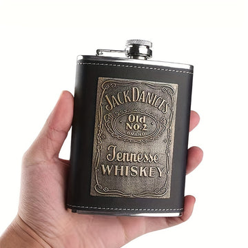 1 pieza de petaca cuadrada de 8 oz en cuero sintético - Petaca de acero inoxidable con grabado original de Tennessee, regalo novedoso perfecto para padrino de boda o familia, petaca portátil para licores