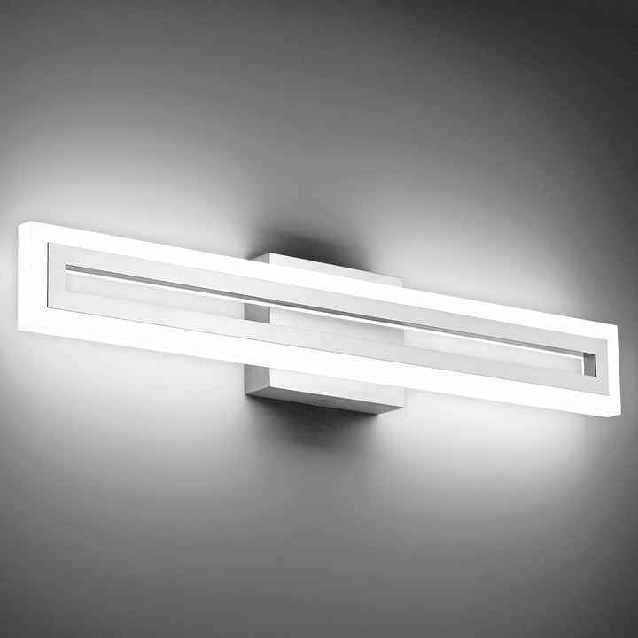 [Luces LED 24In/60cm de Níquel] Luces de Baño LED de 24In/60cm en Níquel Cepillado - Luces de Tocador Sobre Espejo Luz de Pared - 6000K