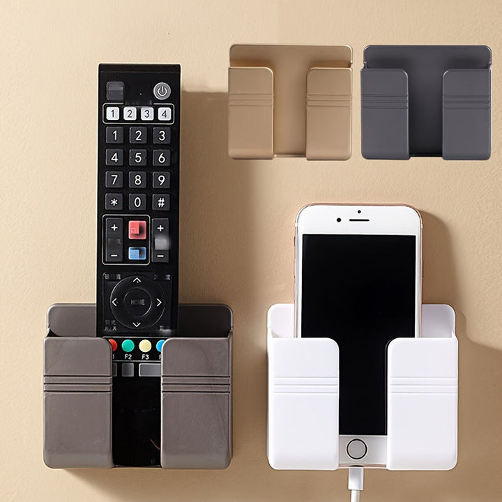Organizador Versátil de Pared para Teléfonos, Controles Remotos y Cargadores - Instalación Sin Taladro, Perfecto para Dormitorio, Baño, Oficina, Estantes