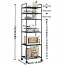 Carro de almacenamiento de cocina de 6 niveles - Organizador de utilidad rodante de metal con ruedas para cocina, sala de estar, baño y balcón - Unidad de estantería móvil sin componentes de madera - Ensamblaje fácil, funcionamiento sin energía