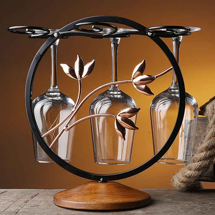 Portavinos de vino de estilo europeo elegante, creativo arte de metal hierro para el hogar, diseño de estantería colgante, solución de almacenamiento decorativa y funcional para vinos