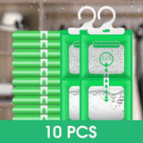 10 piezas de bolsas de desecante de gel de sílice verde - Absorbedor de humedad para armario interior de secado colgante, plástico, no necesita electricidad, operación estándar, ideal para almacenamiento y conservación, control de humedad | Almacenamient