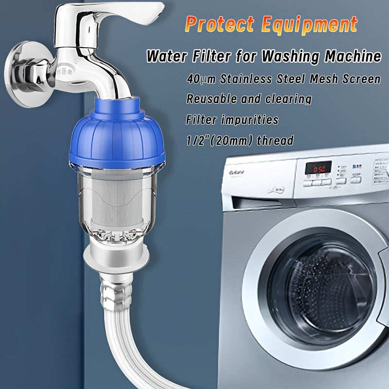 Filtro de agua reutilizable de 1/2", malla de acero inoxidable 316 lavable con filtración de 40 micras, prefiltro para lavadoras y calentadores de agua