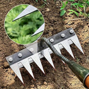 1 Pieza de Rastrillo de Acero al Carbono Resistente para Jardín - Herramienta Manual Duradera con Puntas Afiladas para Aeración del Suelo, Desmalezado y Paisajismo (Sin Mango Incluido) | Diseño Robusto en Metal | Rastrillo con Puntas Nítidas