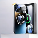 Nueva funda de carga inalámbrica magnética mate de titanio de desierto de lujo, compatible con for iphone 16, 15, 14, 13, 12, 11 Pro Max, 16Pro, con ventana de cámara de acrílico y protector de lente de vidrio, protector de impacto suave de TPU y cubiert