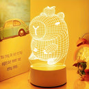 Luz nocturna 3D de capibara encantadora, linda lámpara decorativa para habitaciones, luz nocturna de protección ocular, regalo ideal, luz cálida monocromática - alimentada por USB, no requiere pilas.