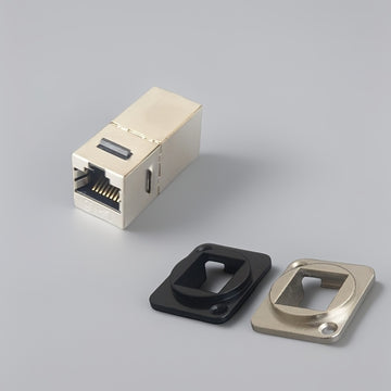 5 Piezas Adaptador RJ45 Ethernet - Conector Macho a Macho Cat6 de Acero Inoxidable y Aleación de Zinc con Tornillos/Notas para Cableado Seguro, Cables de Red Duraderos