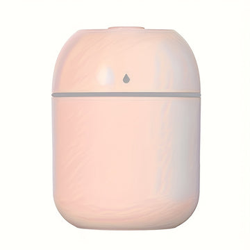 Mini Humidificador USB - Compacto y Personal con Funcionamiento por USB, Operación Silenciosa, Detalles en Blanco/Rosa - Ideal para Hogar, Oficina, Coche o Escritorio - Solución Esencial para Securares, Tos y Frío en Otoño e Invierno, Diseño Moderno y El