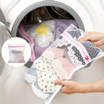 Juego de 3 bolsas para lavandería, bolsa de malla gruesa, bolsa protectora para lavado, bolsa de poliéster con cierre, ideal para ropa, viajes, camisas, brasieres, calcetines, medias, ropa interior, protección en lavadora