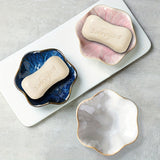 1 Pieza, Plato De Jabón Creativo, Bandeja De Jabón De Cerámica, Soporte En Forma De Flor, Estante Para Baño, Bandeja De Almacenamiento Multifuncional, Decoración Del Hogar, Accesorios De Baño