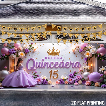 1pc, Feliz 15º Cumpleaños, Banner de puerta de garaje de cumpleaños al aire libre Cubierta de poliéster duradera Ideal para decoraciones diarias al aire libre - Precio sorpresa, Buena calidad y no requiere energía
