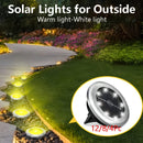 FACHOI 12/8/4 piezas luces solares para exterior, luces LED cálidas para jardín, terraza o camino, base de acero inoxidable, resistentes y duraderas